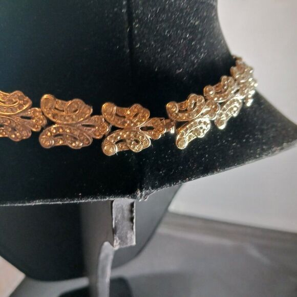 Vintage Silver Tone Rhinestone Women's Chunky Choker Necklace - Picture 5 of 7